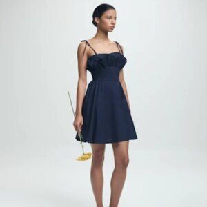 Kika Vargas  Mia Dress - Navy Poplin